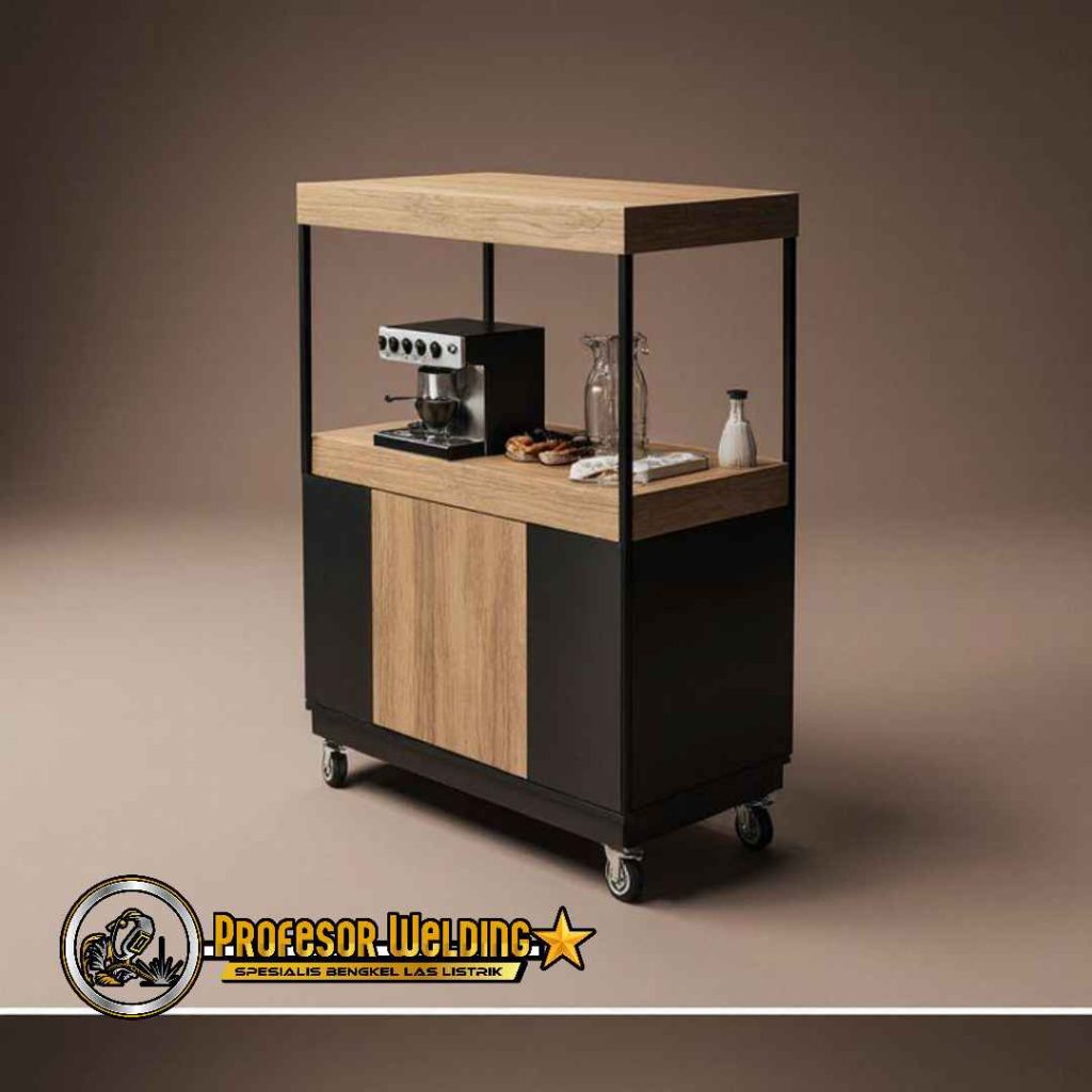 Gerobak unik kayu Bekasi desain minimalis modern